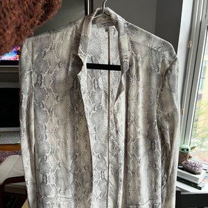 Silk Aritzia snakeskin overshirt